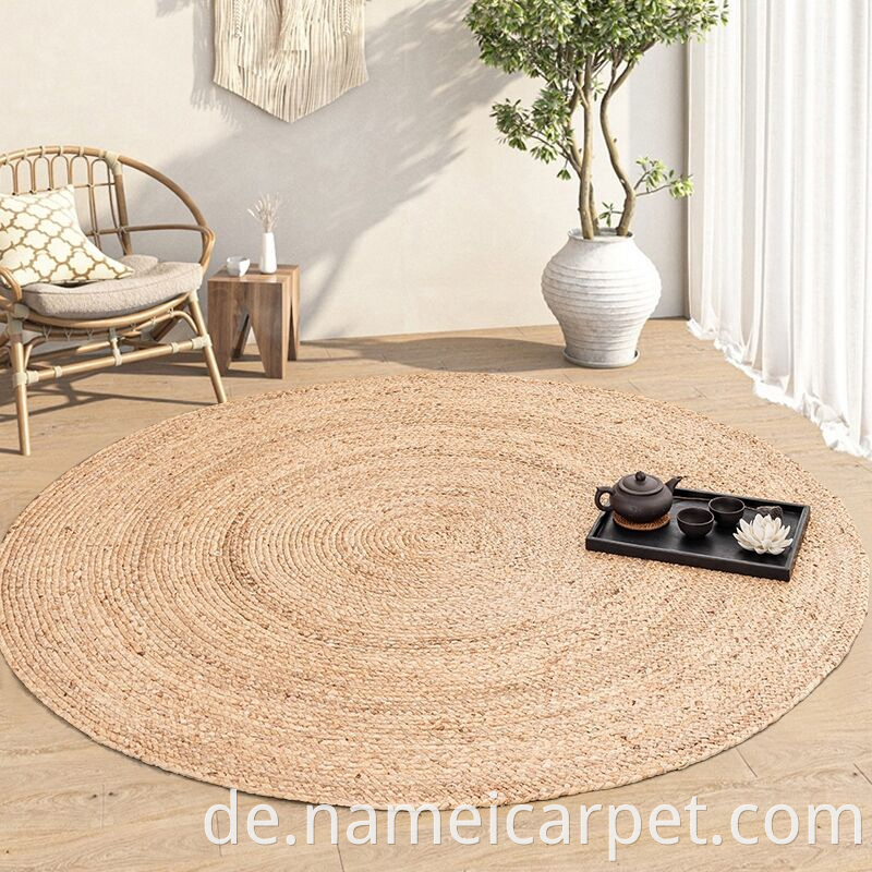 Round Natural Fiber Water Hyacinth Braided Rug Carpet Floor Mats